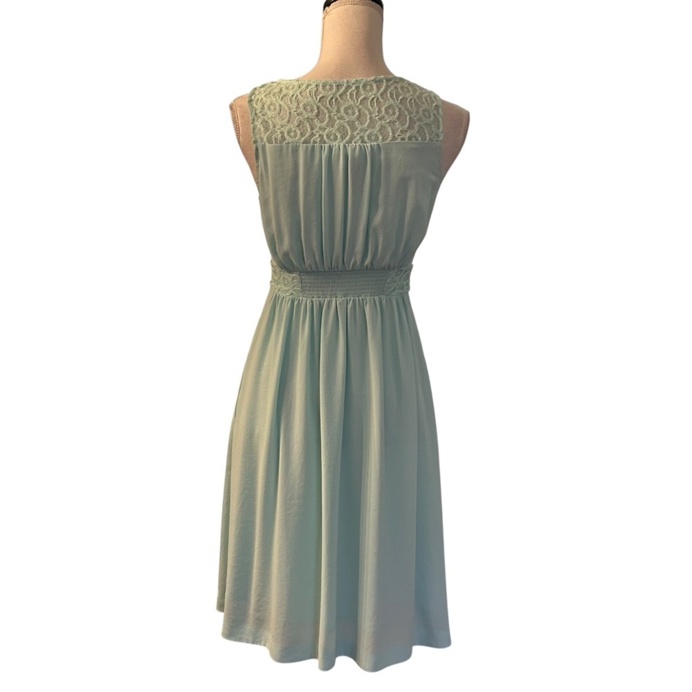Anthropologie Lace-Yoke Dress Size 2 by HD in Paris Women’s SZ 0 in Sky Blue - Picture 5 of 9